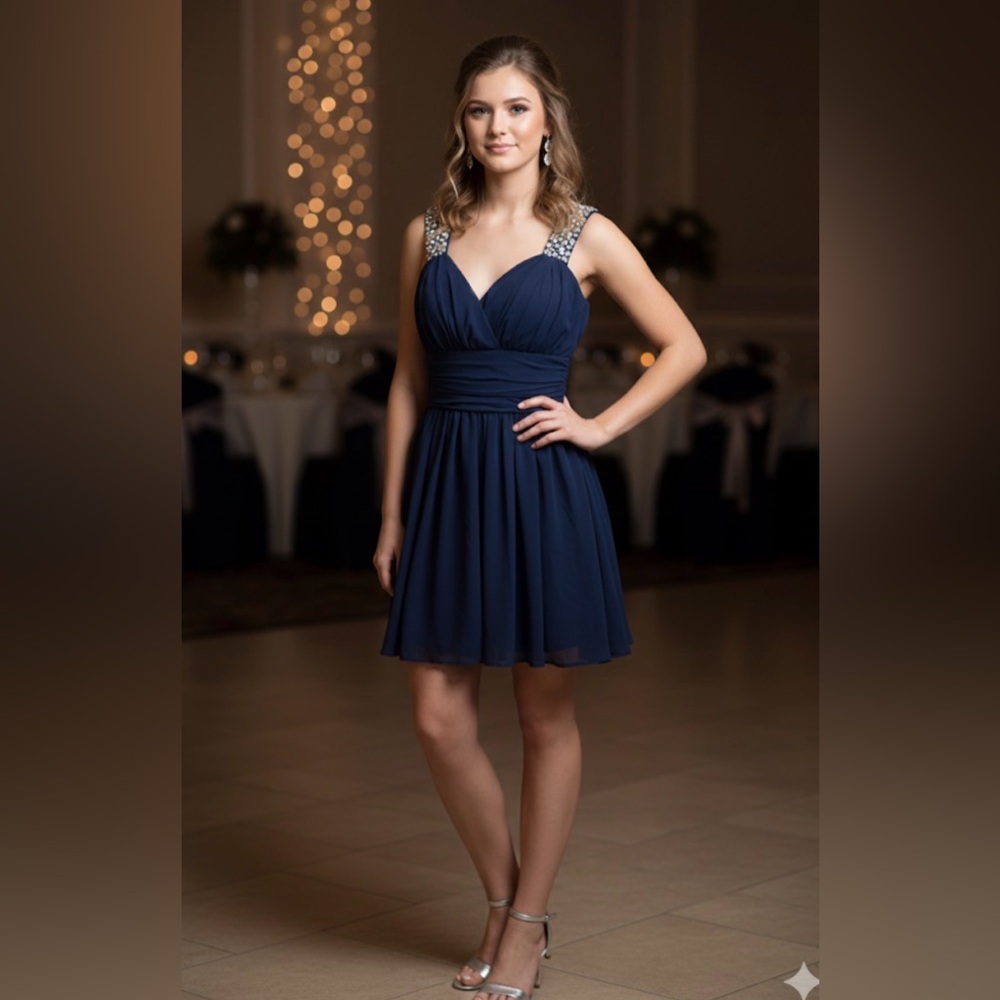 B.Smart Blue Cocktail Prom dress size 7